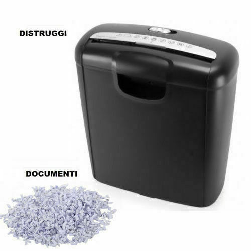 Distruggi Documenti Tritacarte 6 Fogli A4 Carte Credito Cestino 10l cir