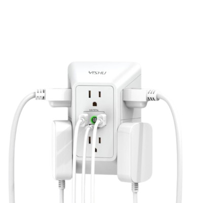 5 Outlet Extender Surge Protector Multi Plug Wall Adapter USB Charger Ports