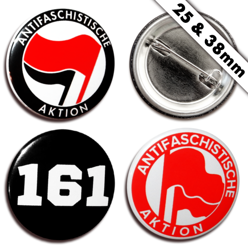 Antifa Buttons Antifaschistische Aktion 25mm/38mm