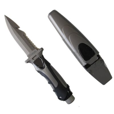 Scuba Diving 10 Heavy Duty Titanium Point-Tip Dive Knife with 2 Knife Straps