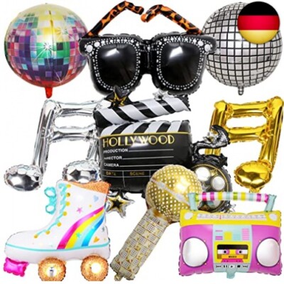 HGSHUO Folienballon Disco Party Deko Ballons Discokugel Luftballons Helium