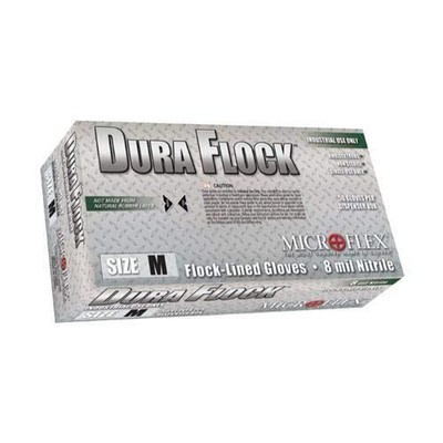 Microflex DFK-608-M, Dura Flock Glove, Nitrile, Medium, Pack of 50