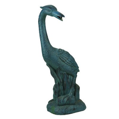 Heron Pond Spitter Durable Resin Fit 3/8'' & 1/2'' ID Tubing Bird Statue Garden