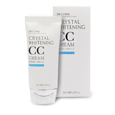3W Crystal Whitening CC Cream SPF50 PA+++50ml BB Cream Korean Cosmetics K-Beauty