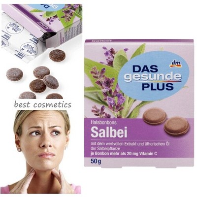 New DAS Gesunde PLUS Sage Throat Sweets Halsbonbons Salbei For Sore Throat 50 g