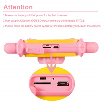 Prograce Kids Camera Dual Selfie Camera 1080P HD Video Recorder Digital Action