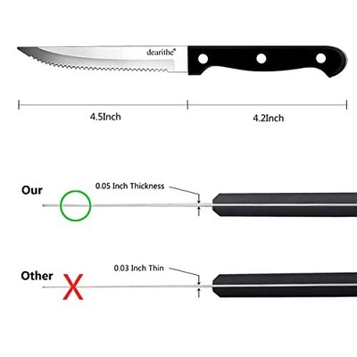 set of 6 Steak Knives Chef Steak Knife Set Premium Stainless Steel Steak Knives