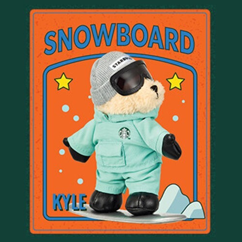 STARBUCKS Korea 2025 Sports Club Snowboard Bearista Keychain