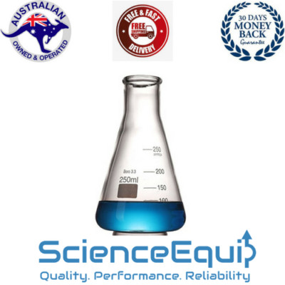 Conical Flask Erlenmeyer Kit Premium Boro 3.3 Glass 10,25, 50, 100 ml- 4 PcsBox