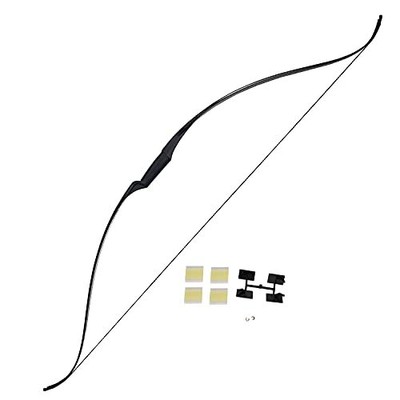 Snake Recurve Bow 60-inch with 2 x Arrow Rest and 2 x Arrow Nocks - (26 - Black)
