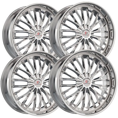(Set of 4) Cavallo CLV-42 22x9.5 6x135/6x5.5'' +25mm Nano Chrome Wheels Rims