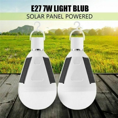 1/2/5PC 12W E27 Solar Panel LED Bulb Lights Portable Outdoor Camping Tent Lamp