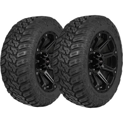 (QTY 2) 33x12.50R18LT Maxtrek Mud Trac 118Q LRE Black Wall Tires