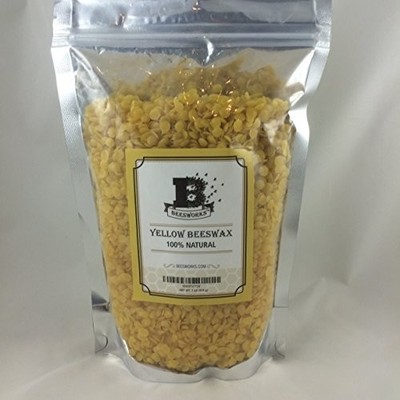 Beesworks BEESWAX PELLETS, YELLOW, 1lb-Cosmetic Grade-Triple Filtered Must