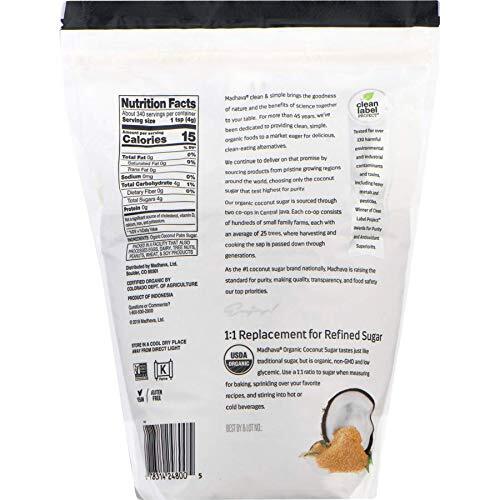 Organic Coconut Sugar 3 Lb. Bag (Pack of 1), Natural Sweetener, Sugar Alternativ