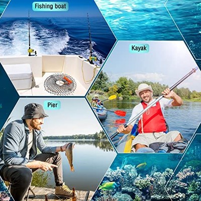 Windyun 2 Sets Crab Trap Bait Wire Grid Bottom Crab Nets Foldable Fishing Net...