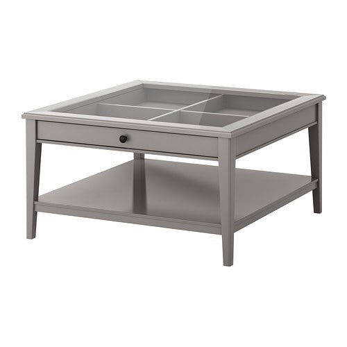 Ikea Grey Coffee Table With Glass Top And Drawer In Surbiton