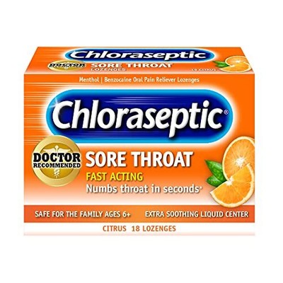 Chloraseptic Sore Throat Lozenges Citrus 18 Count 1 Pack