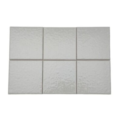 Vintage Textured White 4x4 Tile Romany Spartan USA New Old Stock Lot of 6