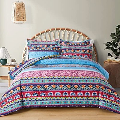 Bohemian Lightweight Colorful Reversible King Boho Floral