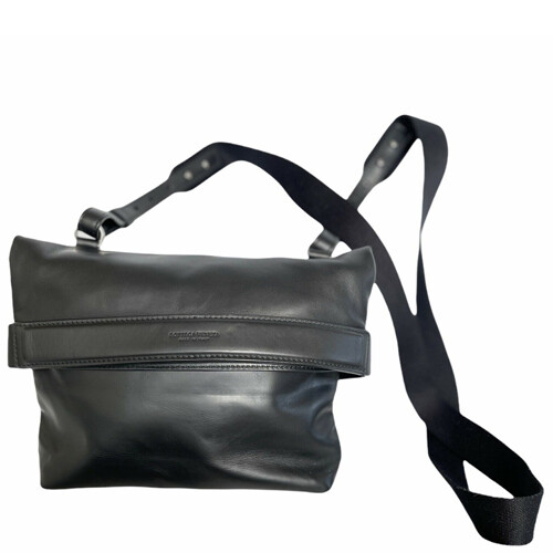 Bottega Veneta Intrecciato Shoulder Bag Black Leather