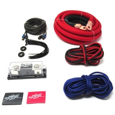 OFC 1/0 Ga AWG Amp Kit and 1/0 GA Big 3 Upgrade Red Black Sky High Car Audio