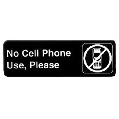 Thunder Group PLIS9332BK 9'' x 3'' Black Self Adhesive Information Symbol Sign