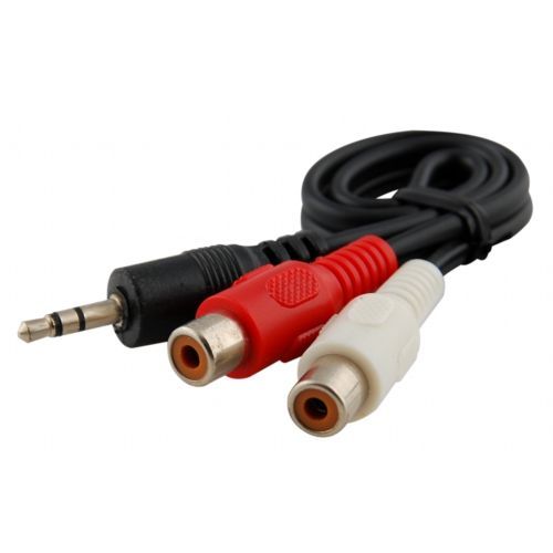 1: 2 3.5 mm Jack Male-RCA/Phono Female Home Audio Conversion Cables