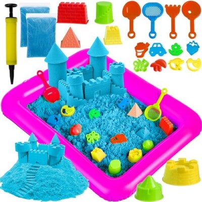 Kinetic Sand XXL Kreativsand Sandbox Sandkasten Set Förmchen Schaufel Spielzeug