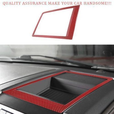 For Ford Raptor F-150 2015-20 Red Carbon Fiber Central Console Storage Box Frame