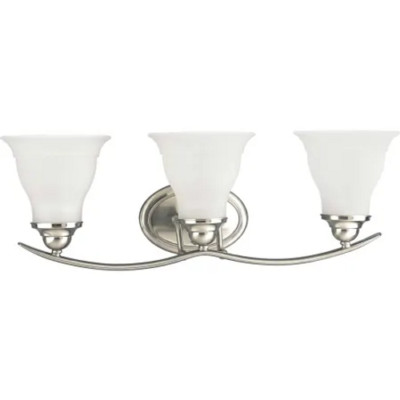 Progress Lighting P3192-09 Trinity 3 Light Bathroom Vanity Light with Etched Gla