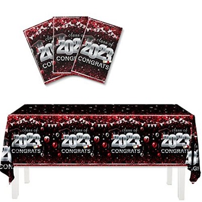 Graduation Tablecloth Class of 2023 Congratulations Party Table Cover Decoration