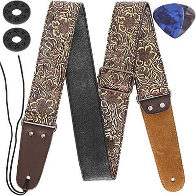 , Stamped Leather Strap Pu Large, Bronze