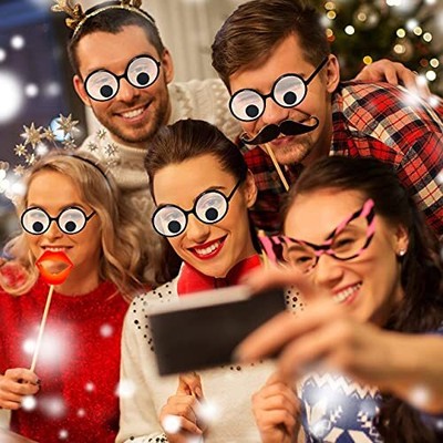 dodococa 3 Pieces Funny Eye Glasses Funny Costume Eye Glasses Giant Googly Ey...