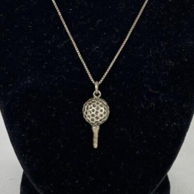 & Tee Charm Necklace, Marked 925 Sterling Silver, Made In It