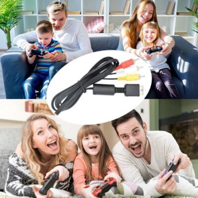 New 6 Feet RCA AV Audio Video Composite Cable Cord for Sony PS1 PS2 PS3 PS3 Slim