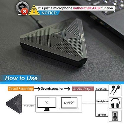 CMTECK USB Desktop Computer CM001 Microphone, Mute Button With LED Indicator,