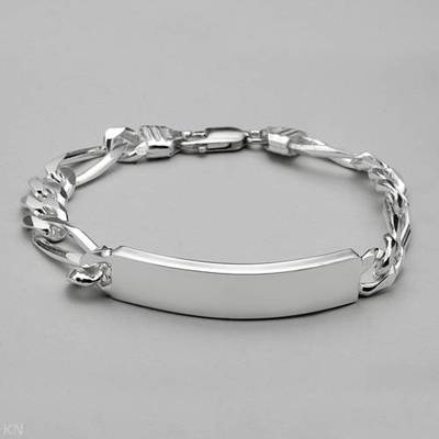 Vintage Sterling Silver ID Bracelet Monogram Name Bracelet 8