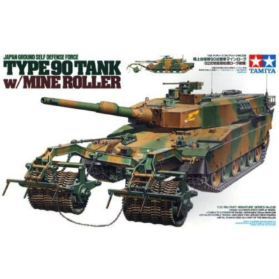 Tamiya 35236 Japan Ground Self Defense Force Type 90 Tank w/Mine Roller 1/35