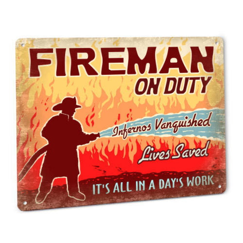 Fireman On Duty SIGN for FDNY CDF FEMA Fire Department Firefighting Station 101