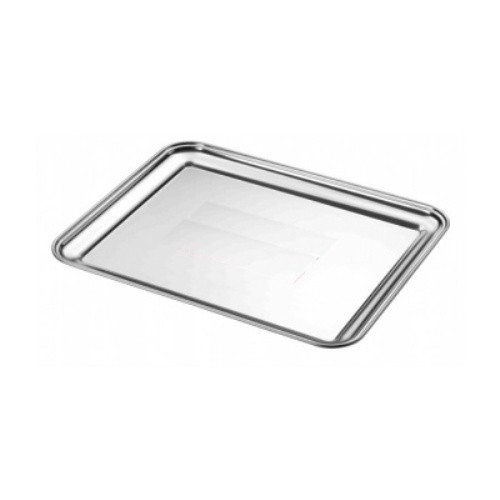 Vassoio Piatto Rettangolare In Acciaio Inox Portata Cucina 32x22x2cm dfh