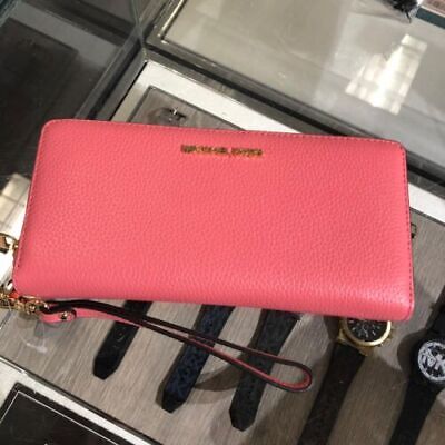 Michael Kors Women Long Zip Around Credit Card  Wallet Wristlet Clutch Leather