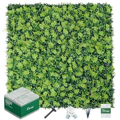 Grass Wall 20''x20'' Pack of 12, Artificial Boxwood Panels with 12PCS 20''x20''