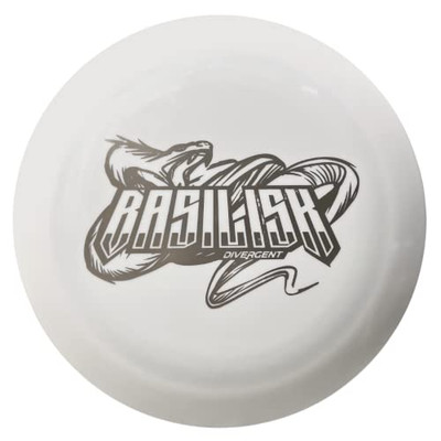 Divergent Discs Basilisk - Max Grip Plastic Disc Golf Distance Driver (White)