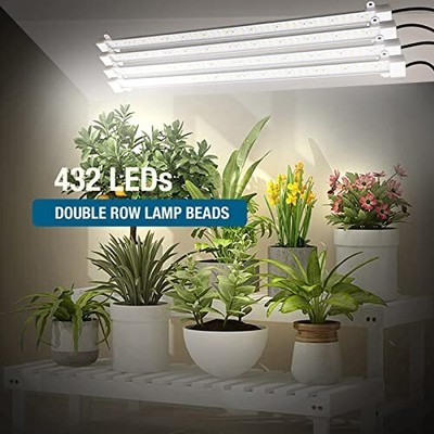 4 Pack Grow Lights For Indoor Plants Dc12v Led Grow Light Strips 432 Leds Full S