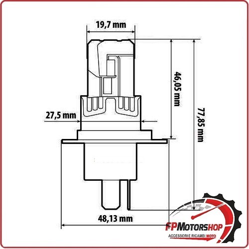 57691 12V HALO LED LAMPADA LAMPADINA H4 25W P43T 1 PZ SCATOLA PER AUTO MOTO