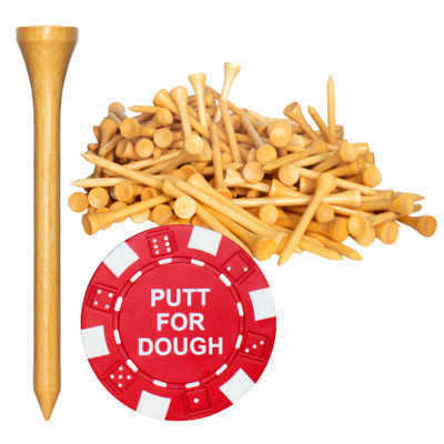 500 Pack 2 3/4 Inch Bamboo Golf Tees Bulk w/ Ball Marker - 7x Stronger Than Wood