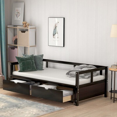 Twin Size Captains Bed With Storage Drawer Twin Size Trundle