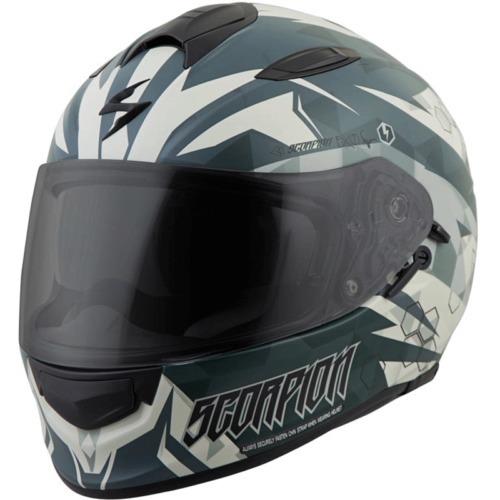 scorpion black silver vx-r70 blur helmet 70-5043 Scorpion Adults VX-R70 Motorcycle Helmet Gloss White - XS