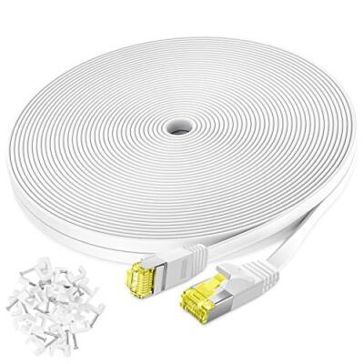 Cat 6 Ethernet Cablehigh Speed 100 Ft Flat White Cat 6 Internet Network Patch Co
